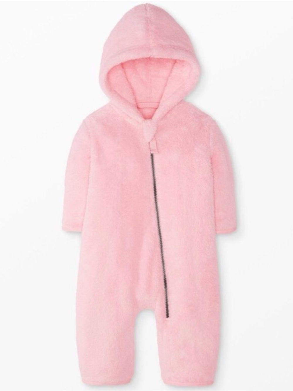 Hanna Andersson Pink Plush Hooded Baby One-Piece